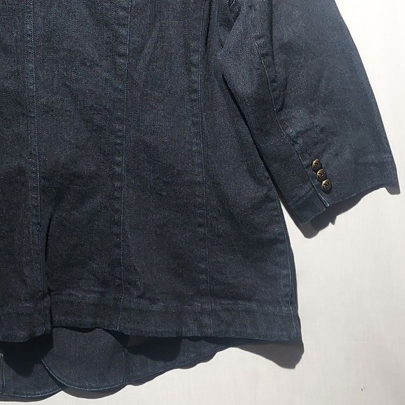 Lauren Jeans Company double-breasted women's‎ denim blazer size L/XL - Picture 6 of 7